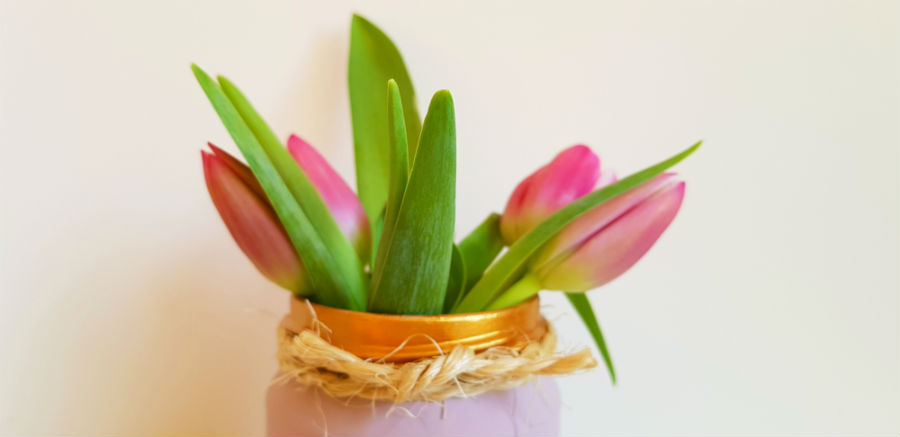 DIY Glazen Potjes verven Sisal touw